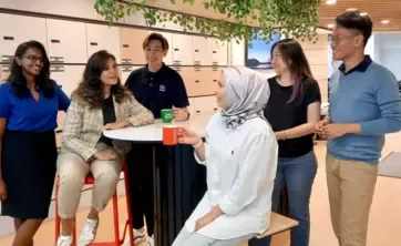 Group people talking