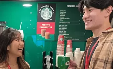 students at coffee shop