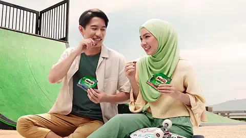Couple eating chocolate