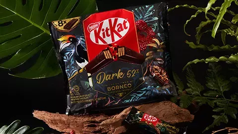Couple eating chocolate