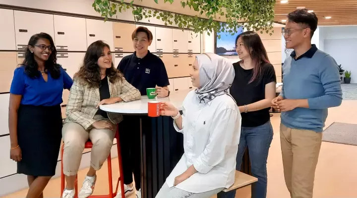 Group people talking